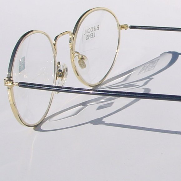 (NWT) Vintage 90's Round Metal Bi-Focal Reading Glasses +1.00 - Picture 2 of 3